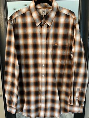 Cinch Men's Button-Down Plaid Shirt - Black, Brown & White